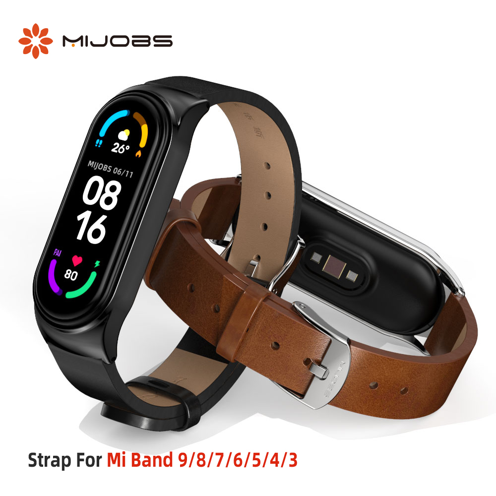 Health Wellness Bracelet - Mi Band 11、10、9、8、7、6、5対応のストラップ。Mi Band 10グローバル版用、NFC対応、PUレザー製腕時計バンド。Mi Band