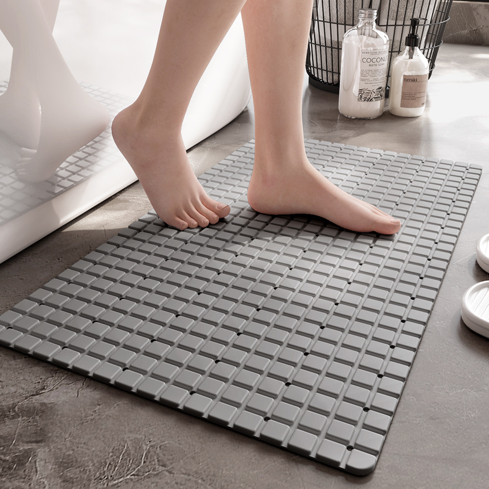 1個のPVC滑り止めバスマット、吸盤と排水穴付き、27.9× - Bamboo Bath Mat のレビューと価格
